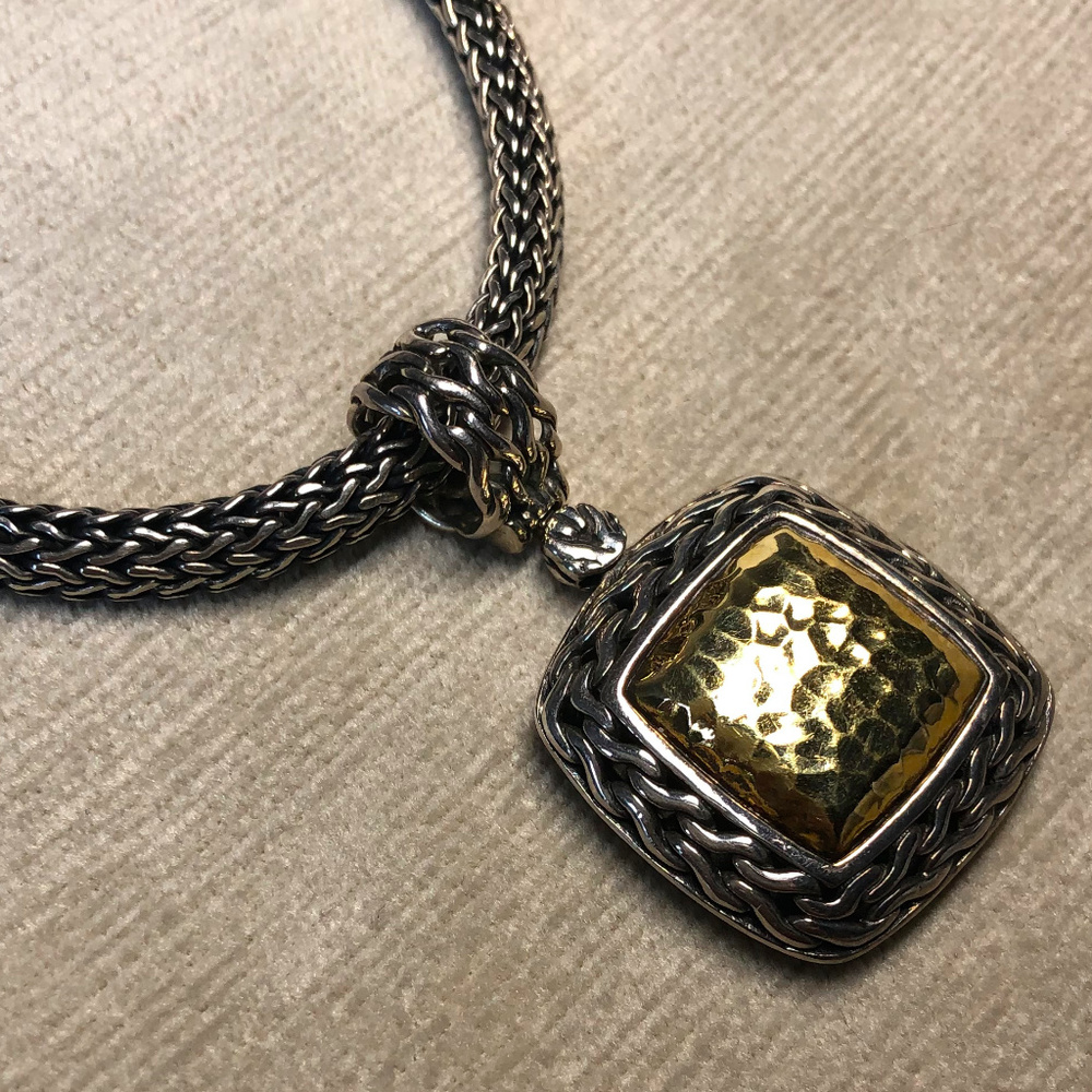 AUTH John Hardy Palu Pendant & Wheat Necklace